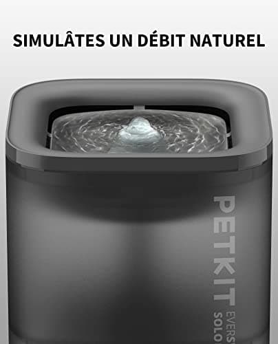 PETKIT CYBERTAIL Fontaine à Eau pour Chats - Pompe à Eau sans Fil, Moins de 25dB, Lumières LED, 1,8L avec Filtre |0 pour
