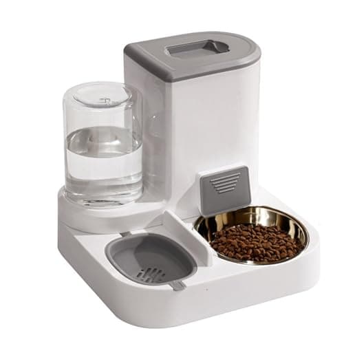 Distributeur 2 en 1 nourriture et eau chat 2,2 L + 1 L acier inoxydable