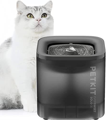 PETKIT CYBERTAIL Fontaine à Eau pour Chats - Pompe à Eau sans Fil, Moins de 25dB, Lumières LED, 1,8L avec Filtre |0 pour