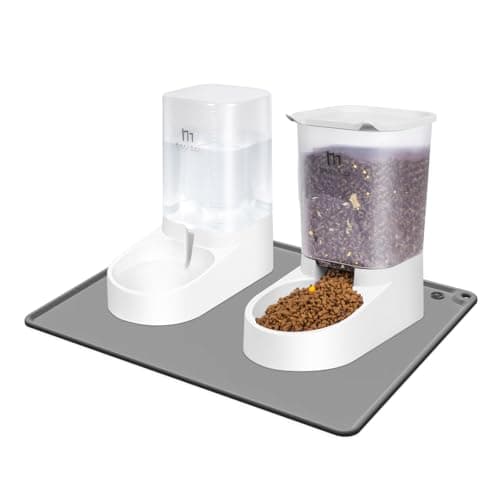 Alimenteur et abreuvoir automatique Marchul 3,8 L avec distributeur d'eau — Transparent + Tapis Gamelle