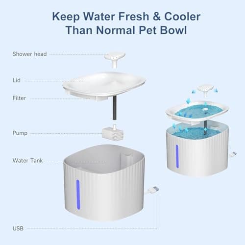 SINZUX Filtration de Fontaine à Eau pour Chat, 6PCS Filtrer Résine échangeuse d'ions et Charbon Actif SINZUX, Convient a