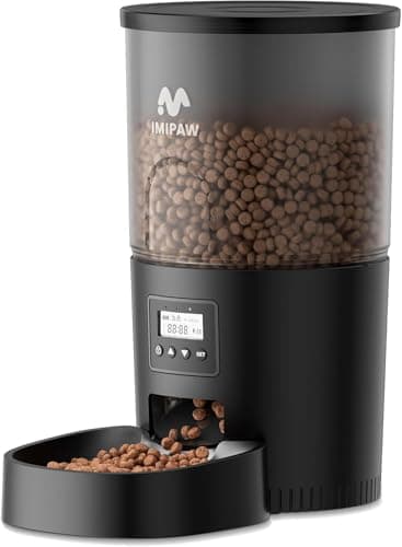 Distributeur Croquettes Chat Automatique IMIPAW 3L Programmable 1-6 Repas Jour — Noir