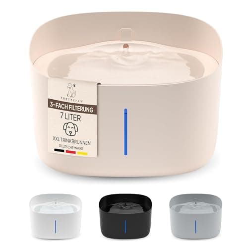 Pretty Paw Fontaine à Eau pour Chien 7L Ultra-silencieuse sans BPA Éclairage LED Filtre IntégréFacile à Nettoyer