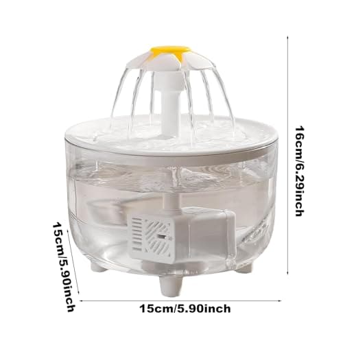 Fontaine à eau automatique pour chat - Distributeur de fleurons sans fil 958,2 g, fonctionne à piles | Ultra silencieuse