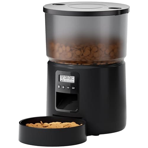 Distributeur de croquettes de chat automatique avec minuterie programmable - 1-6 repas par jour - avec fonction d'enregi