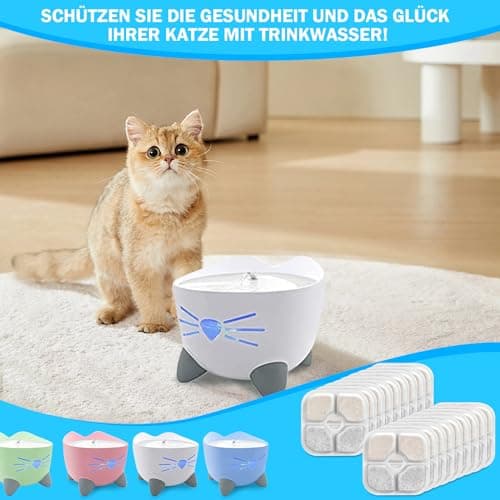 Filtres ATSGJLZN Fontaine Eau Chat Catit 3L Triple Filtration Résine Charbon Actif 2,5L-3L Fontaines Eau Chats
