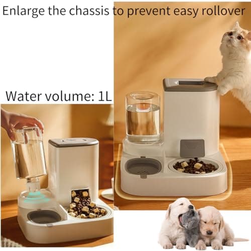 Distributeur 2 en 1 nourriture et eau chat 2,2 L + 1 L acier inoxydable