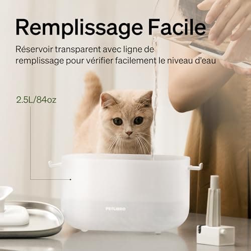 PETLIBRO Fontaine à Eau pour Chat en Acier Inoxydable avec Pompe sans Fil - Ultra Silencieuse 23 dB - Nettoyage Facile -