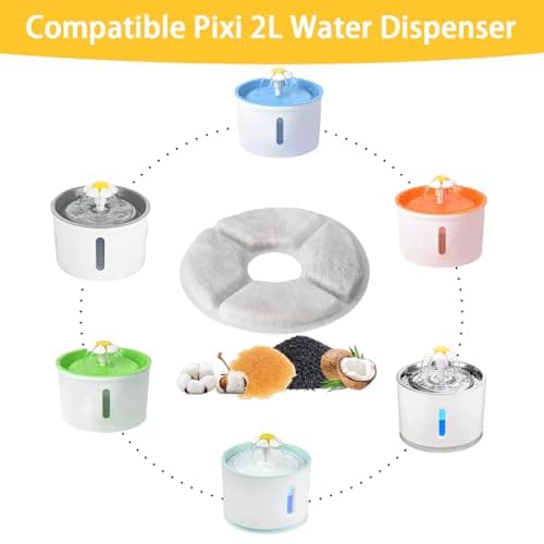 <think>

</think>

KOMABLEN Lot de 12 Filtres Fontaine à Eau pour Chien et Chat, Filtre à Résine et Charbon Actif, Quadr