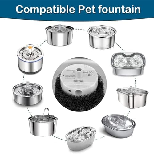 YAPAILANG Fontaine à eau pour chat, pompe silencieuse USB avec LED, idéale pour chats domestiques - Motor SMA-800, 30 jo