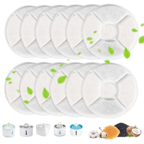 <think>

</think>

KOMABLEN Lot de 12 Filtres Fontaine à Eau pour Chien et Chat, Filtre à Résine et Charbon Actif, Quadr