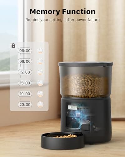 Distributeur de croquettes de chat automatique avec minuterie programmable - 1-6 repas par jour - avec fonction d'enregi