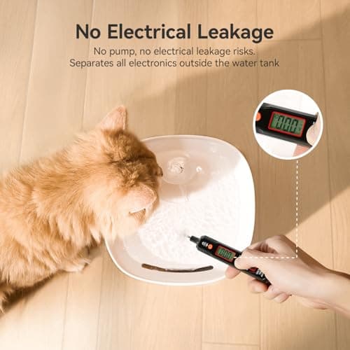 Cheerble E1 Lite Fontaine a Eau Chat 2L Ultra Silencieuse sans Pompe avec Technologie MagDrive™ Filtre à Charbon Actif -