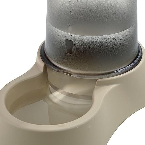 Distributeur eau et croquettes plastique automatique 1,5L pour chatte adulte 26x18xH25,5 cm Mocaccino