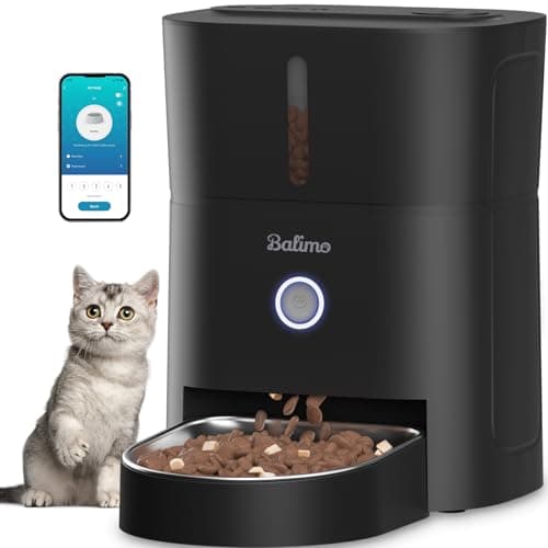 Balimo Distributeur Croquettes Chat Automatique |4G WiFi 3L, Convient Aux Chats, Utilisé À Domicile, Rempli Manuellement