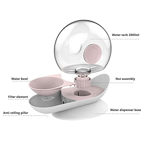 SHOPANTS fontaine à eau automatique pour chats - grand bol - sans électricité - gris