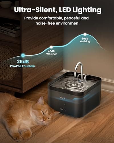 PawPoll Filtres de Fontaine à eau pour chats + 6 pièces de filtres + 6 pièces d'éponges de fontaine à eau pour chats