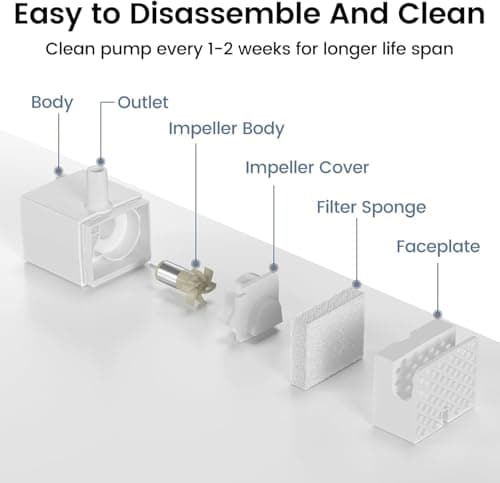 Pompe de rechange pour fontaine à eau pour chat, pompe Petlipo avec lumière d'alerte de pénurie d'eau, pompe de rechange