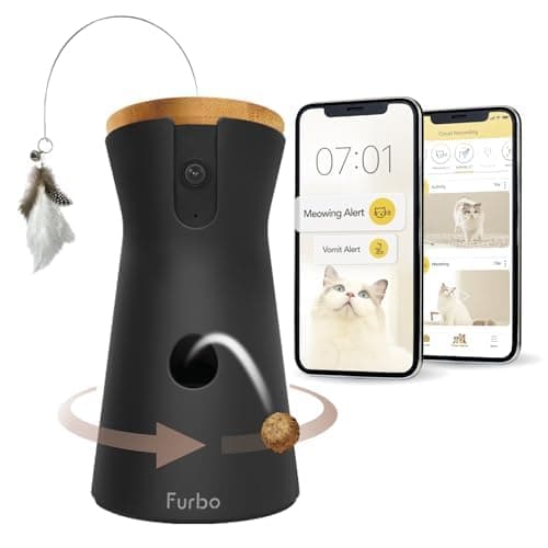 Furbo Caméra pour Chat 360° - Pack avec alertes de sécurité Maison [ABONNEMENT Premium]: Caméra HD Intelligente avec app