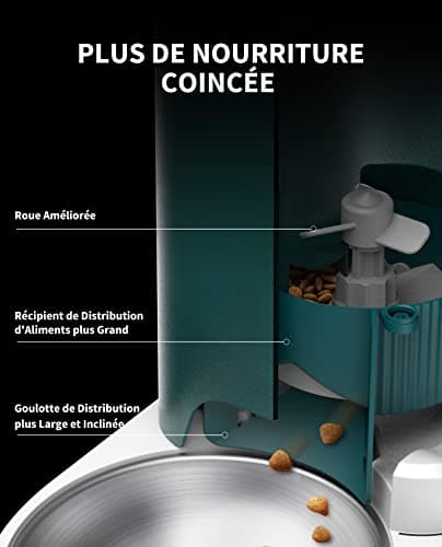 PETKIT Distributeur Automatique de Ration |4G WiFi, Connecté App, Bol en Acier Inoxydable, Jusqu'à 10 Repas par Jour, Do