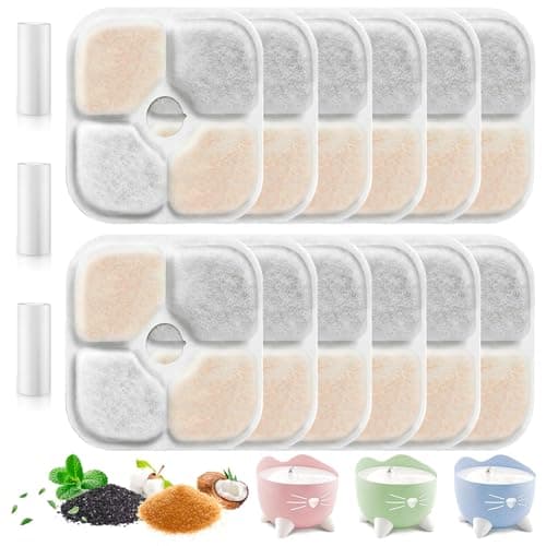 Filtre de fontaine d'eau pour chat avec triple filtration et adoucissement