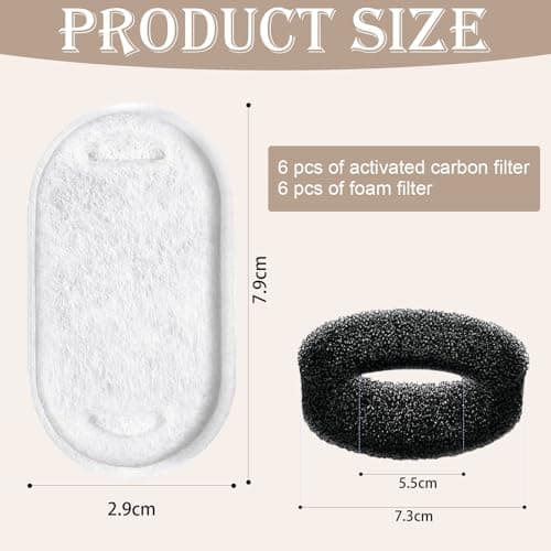 Momowin Filtration d'eau pour chat + Charbon actif + Cheveux dans l'eau