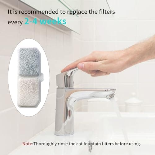 Hevysuo Filtration pour Chat, Filtre Remplacement, Blanc, 4 x 1,6 Pouces pour Fontaine d'Eau, 10 Pièces, Idéal pour Chie