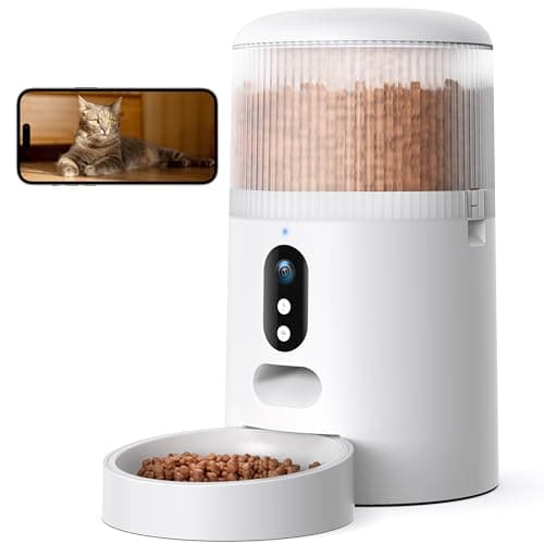 Faroro Distributeur Croquettes Chat Automatique, Caméra HD 3MP Vision Nocturne, 5G WiFi Mangeoire Audio Bidirectionnel A