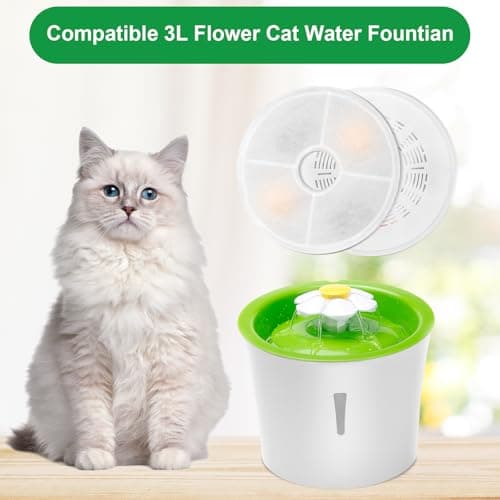 Filtre Fontaine Eau Chat 3L Triple Action Charbon Actif pour Chats et Chiens