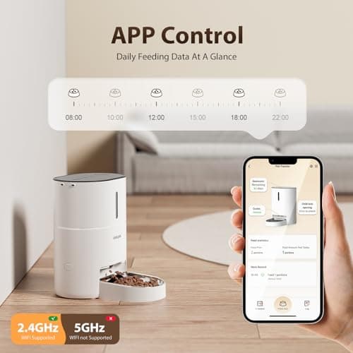 DUDUPET Distributeur de Croquettes pour Chats Automatique - 4L Télécommande WiFi - Bon Appétit Convient aux Chats et aux