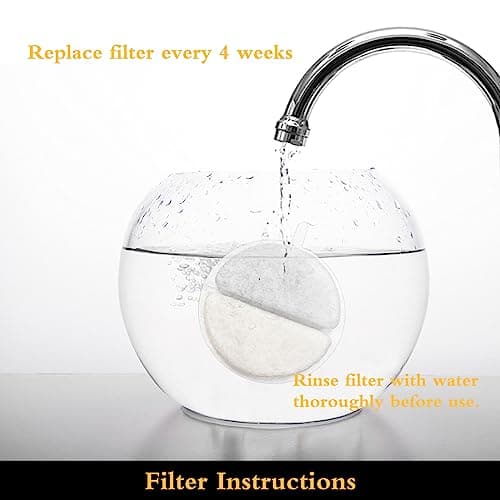 Filtres de Fontaine à Eau pour Chat + Éponges de Rechange 6 Pièces | 2,5 L Compatible F-016B | Entretien Facile pour Fon
