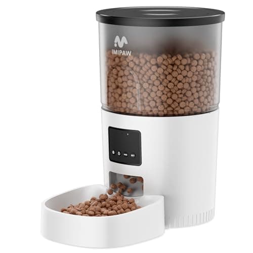 Distributeur Croquettes Chat Automatique IMIPAW 3L Programmable 1-6 Repas Jour — Blanc-APP