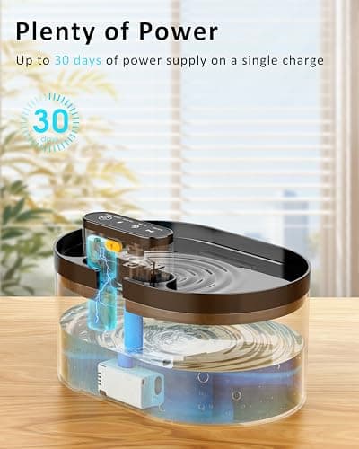 Fontaine à Eau sans Fil pour Chats - Distributeur Automatique Rechargeable d'Eau avec Détecteur de Mouvement - Fontaine
