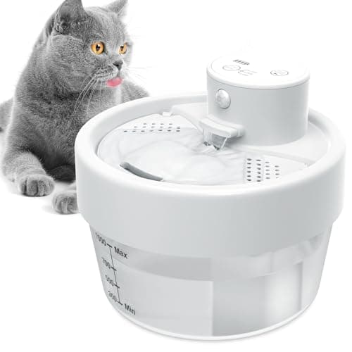 Jewyow Fontaine à Eau intelligent pour chat 2200mAh avec indicateur de batterie et détecteur de mouvement
