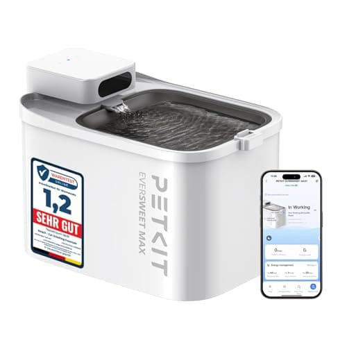PETKIT EVERSWEET Max Fontaine a Eau Chien Chiot, Robuste Acier Inoxydable, Grande Capacité 3L, Silencieux 26dB, Contrôle