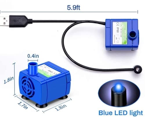 Berein Pompe de rechange pour chat | Pompe silencieuse en acier inoxydable avec LED et USB | Idéal pour chat | Fontaine