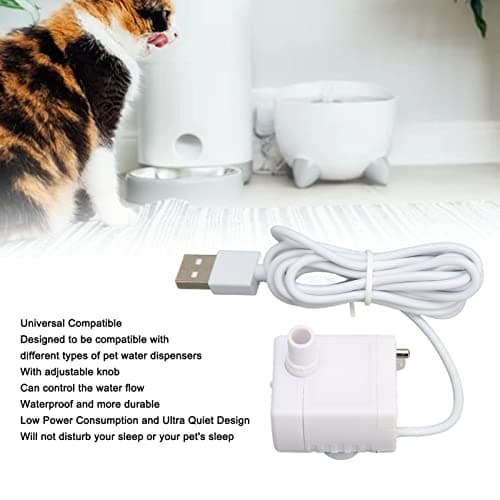 Pompe de Fontaine Silencieuse pour Chat | Ultra Silencieuse Moteur sans Balais USB | Mini Pompe à Eau Anti-Combustion à