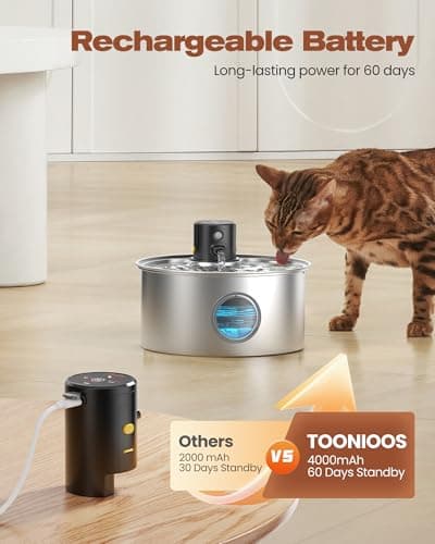 Fontaine à eau automatique chat inoxydable.detecteur mouvement 3,2L silencieuse