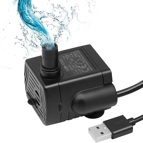 RUIZHI Mini pompe à eau submersible USB 1-3 W 200 l/h pour aquarium et jardinières, fonctionne avec USB, conception mini