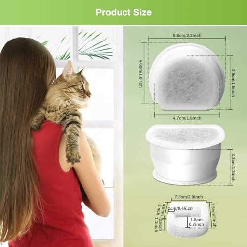 Filtre Fontaine Eau Chat Carbone de Rechange 7,5L 3,7L 1,8L Céramique Avalon Pagoda