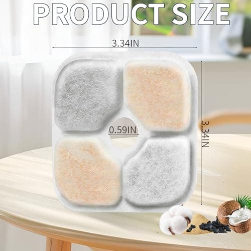 Filtre Fontaine Eau Chat Pixi Activé Carbone, Filtre Haute Efficacité pour Fontaine Eau Cat, 2 Tuyaux Inclus