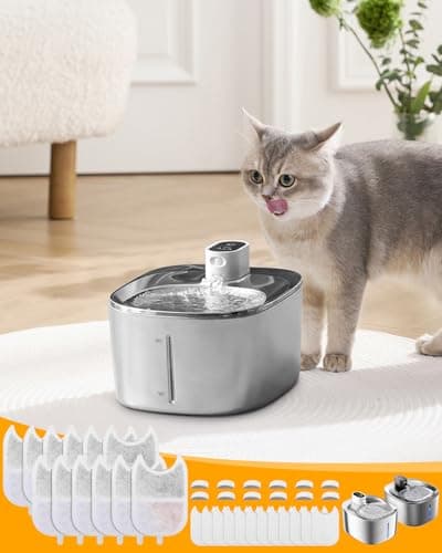 Filtre Fontaine Eau Chat 12 Pièces Charbon Actif Résine, pour Chats 4L Sans Filémoniteur