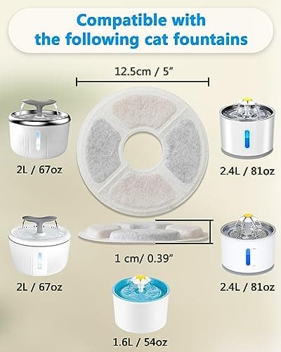 PewinGo Filtre eau Chat Triple Action 6 PCS pour Fontaine 2-|5L caractéristiques et bénéfices pour les propriétaires de