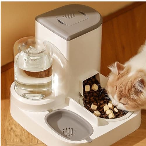 Distributeur 2 en 1 nourriture et eau chat 2,2 L + 1 L acier inoxydable