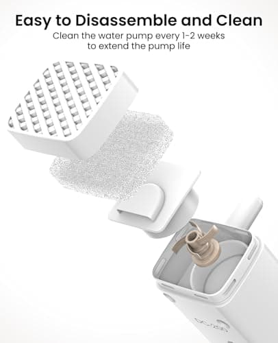 Oneisall Pompe pour fontaine à chat en acier inoxydable pour chat envoie d'eau rapide et facile régulateur de niveau inc