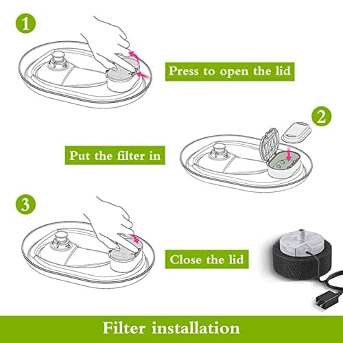 8 Filtres de Rechange Acier Inoxydable pour Fontaine à Eau de 108 oz/3,2 L - Lot de 8 - Filtre à Charbon et en Mousse -