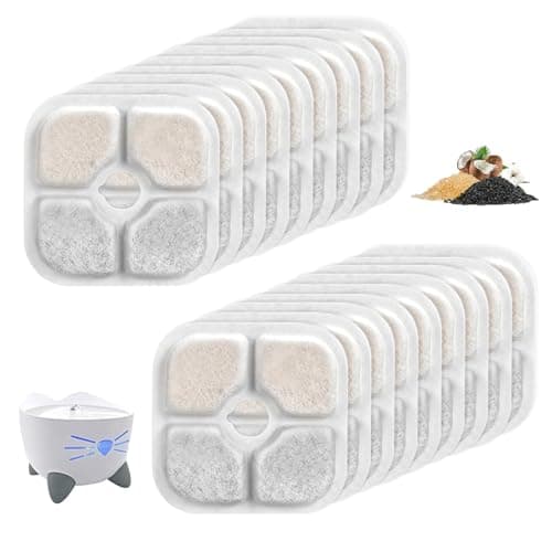 Filtres ATSGJLZN Fontaine Eau Chat Catit 3L Triple Filtration Résine Charbon Actif 2,5L-3L Fontaines Eau Chats