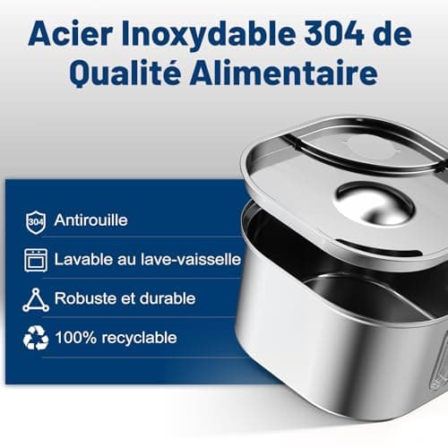 Fontaine à Eau Automatique sans Fil pour Chats | Inoxydable | |2L | Batterie Rechargeable | 5 Filtres de Rechange