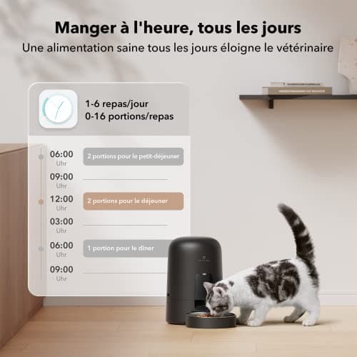 PETLIBRO Distributeur de croquettes automatique pour chien avec 180 jours d'autonomie, programmable de 1 à 6 repas, pour