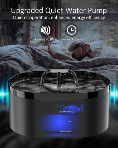 Fontaine à Eau Automatique Super Silencieuse pour Chats - 2,2L - Distributeur d'Eau pour Animaux de Compagnie
